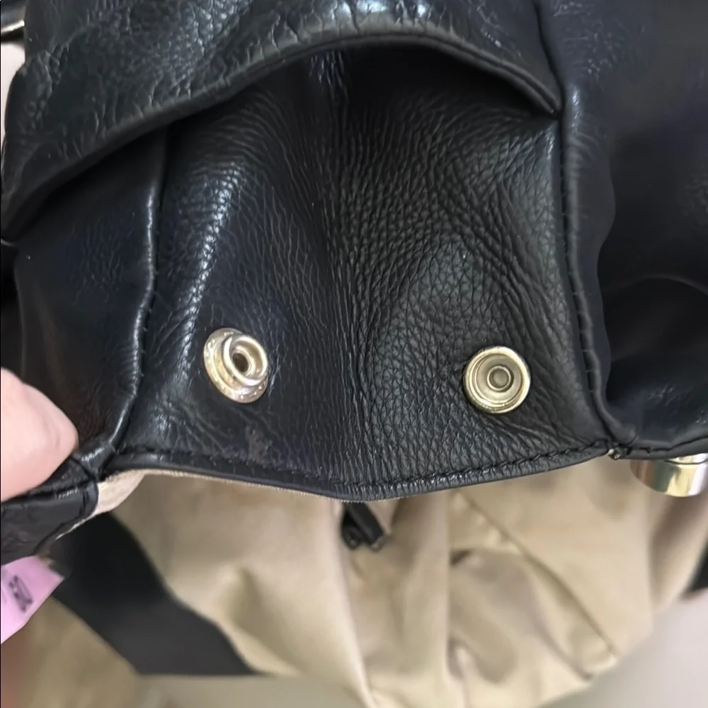 Foley + Corinna Black and Gold Leather Shoulder Bag